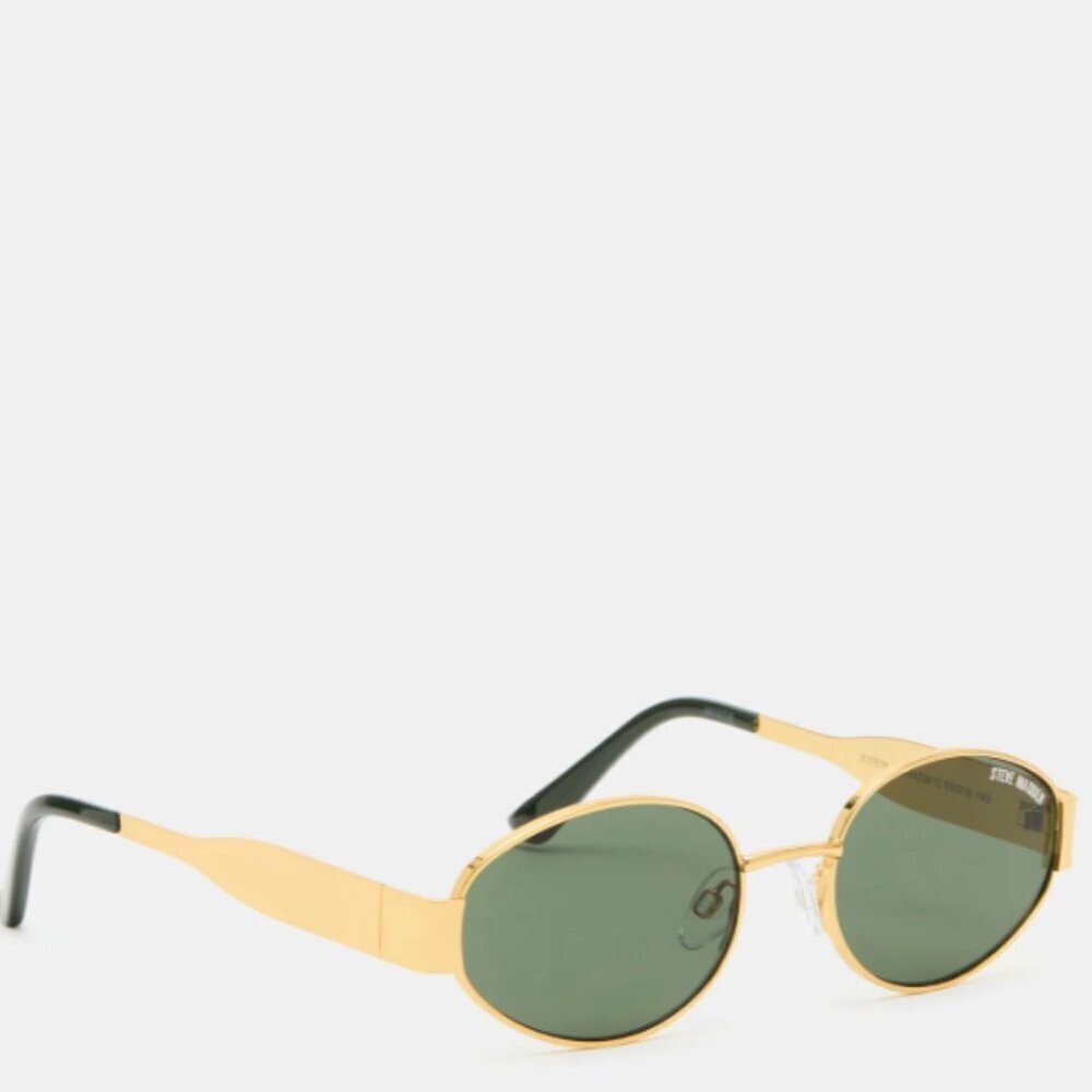 Steve Madden Mystie Sunglasses - Shiny Gold Frame - Oval - Picture 3 of 4